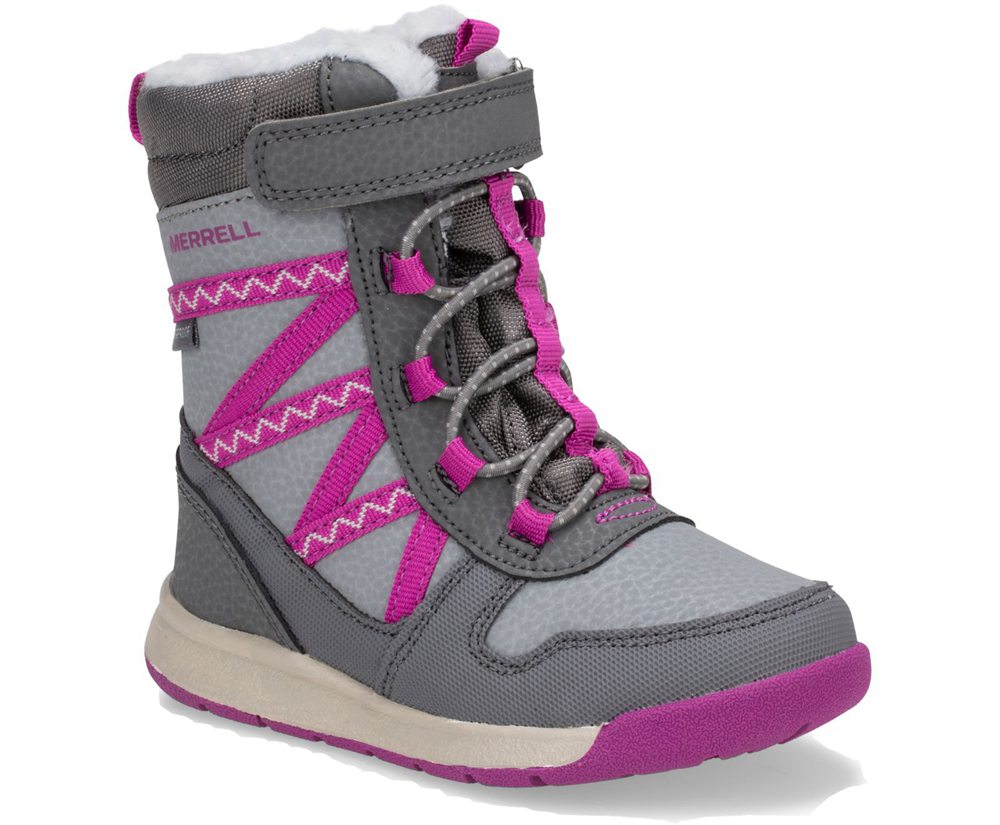 Botas Criança - Merrell Snow Crush 2.0 Waterproof Jr. - Cinzentas/Rosa - VPK180769